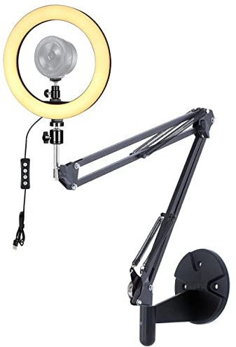 Kiyo pro Webcam Ring Light Wall Holder,10'' Streaming Light with Wall Folding Mount Compatible with Razer Kiyo,Kiyo Pro,Kiyo X Webcams Black