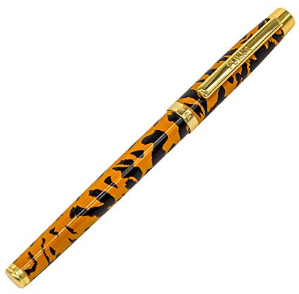 Pukka Pad, Wild Premium Ballpoint Pen with Gold Foil Display Box and Hanging Ribbon - Black Ink - Tiger