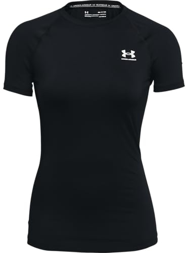 Under Armour Women's HeatGear Compression Short-Sleeve T-Shirt, Black (001)/White, Small