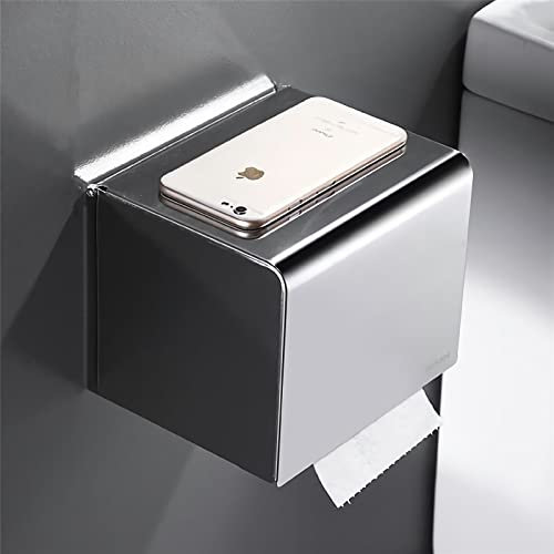 Edelstahl 304 Toilettenpapierhalter WC Halter Rollenhalter ohne Bohren Selbstklebend WC Papierhalter Klopapierhalter Wandmontage Silber für Badezimmer für Küche und Badzimmer