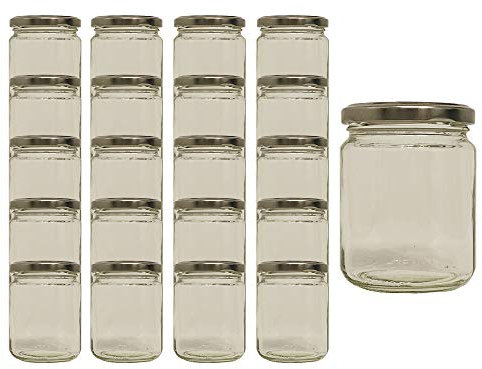 6 x Marmeladengläser 275ml Gläschen mit Schraub-Deckel Silber - Einmachgläser - Sturzgläser - Honiggläser - Probiergläser für Gastgeschenke & Hochzeit Made in Germany (6)