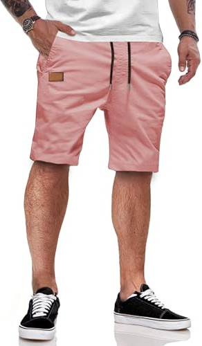 JMIERR Kurze Hosen Herren Sommer Shorts Herren Chino Baumwolle | Cargo Shorts Herren,Freizeit Shorts,Bequeme,mit Kordelzug Taschen,Elastische,Sommerhose für Freizeit,Golf,Strand,Urlaub