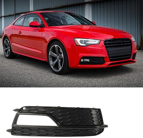 GSRECY Rechtslenker Vorderer Nebelscheinwerfer Grill Grille Abdeckung Trim Kompatibel mit 2013-2016 Audi S5, A5 S-Line