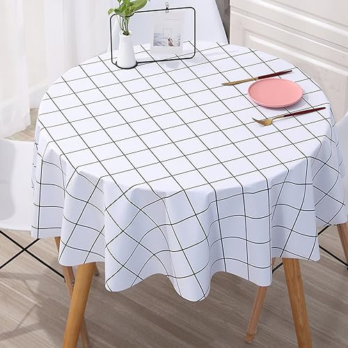 XQSSB Tischtuch Wasserabweisend Tischwäsche Scratch Resistance Wear Resistance Rechteckige Lotuseffekt Tischtuch White A 160cm Round Diameter