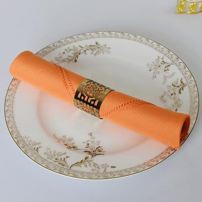 SYSUII Tygservetter, 8-pack mjuka tygservetter orange servetter 48 x 48 cm servett bordsdekoration bordsservetter återanvändbara för bröllopsscen, födelsedagsfest jul