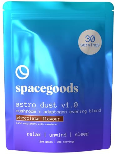 Spacegoods Astro Dust 240g ℮ |Chocolate Flavour | 30 Servings | Contains Magnesium and Ashwagandha, Relax Unwind & Sleep Deeply, Soothe Body & Mind