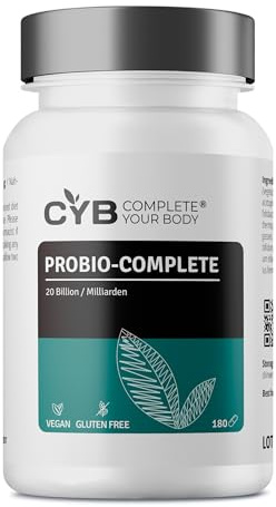CYB | Probio-Complete Kulturen Komplex - 20 Mrd KBE - Lactobacilli & Bifidobakterien - Inulin - 180 Kapseln - 3 Monate - Vegan - Laborgeprüft