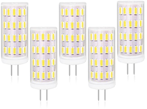 Tupolife G4 LED 12V Dimmbar Lampe Kaltweiss 3W AC/DC 12-24V, 5 Stück | LED Dimmbar Leuchtmittel, ersatz 30W G4 Halogen Birnen, 350LM 6000K