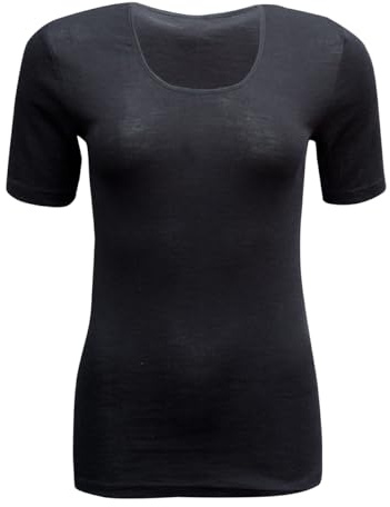 Cosilana, Damen Unterhemd Kurzarm, 70% Wolle (Merino, kbT), 30% Seide