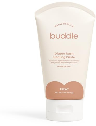 Buddle Diaper Rash Rescue Healing Ointment For Baby, 40% Zinc Oxide, Repairs & Nourishes, Pediatrician Tested, Fragrance-Free, 4 oz