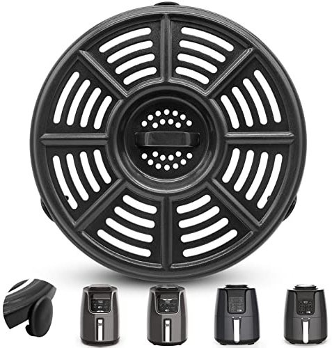 GZHCJJ Air Fryer Tray for Ninja AF100UK 3.8L 4 in 1 AF160UK 5.2L 6 in 1 AF150 Air Fryers, 8.2 Round Air Fryer Accessories Grill Pan Rack Grill Plate Crisper Plate Replacement Parts,Dishwasher Safe