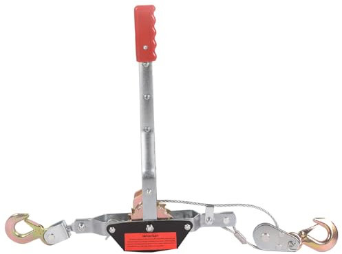 HOMIZEN 2Tonnen Handseilzug 2000kg 2m Drahtseil Ø 4.0 mm 2 Haken Flaschenzug Handwinde Seilzug Ratschenzug Seilzug mit Ratsche