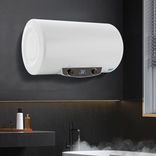 50L Elektrischer Warmwasserbereiter 220V Durchlauferhitzer Horizontaler Kessel 30-75℃ Wandmontierter elektrischer Durchlauferhitzer (Küche, Dusche, Bad)