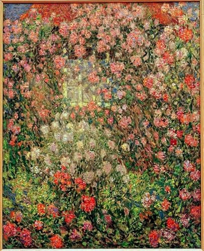 EQVRDCUW Classic Painting Oil Paintings Pictures Wall Art Canvas Poster the Rose Pavilion by Henri Le Sidaner Poster Artworks for Office Decor 60x90cm