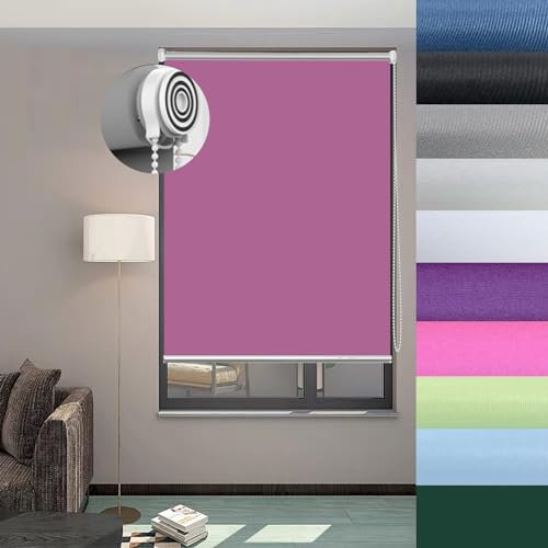 Verdunklungsvorhänge, Thermo-Rollos, 95 x 120 cm, Tag und Nacht, Vorhänge mit Montagezubehör, leichter rosa Stoff, für Zuhause, Büro, Fenster