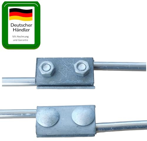 PAG Turbo GmbH® - Blitzschutz Blitzableiter Material Tiefenerder Φ8 Draht Halter Klemmen Verbinder und viel mehr (Parallelverbinder AH feuerverzinkt) Art. Nr. BS42