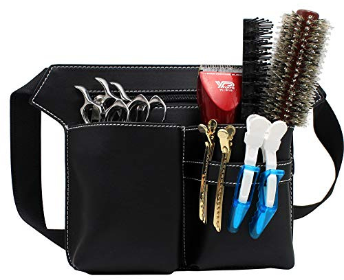 Friseurtasche für Profis, Barber Werkzeugtasche mit Gürtel,PU Leder Friseur Gürteltasche, Scherenholster,Friseur Bauchtasche,Scherentasche Friseur,Taillen-/Schultergürtel-Scherenhalter.