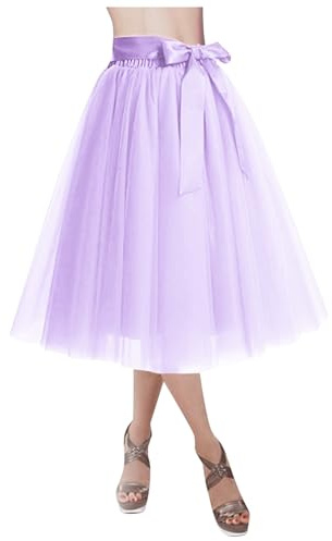 Tüllrock Damen Elastische Langer Rock Mehrschichtiges Lagig Tüll Tüllrock Teen Dance Dress Up Party Unregelmäßiger für Faschingskostüme Karneval Kostüm