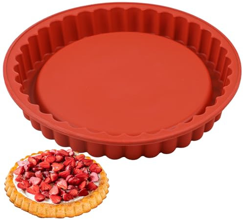 webake Obstkuchenform 28 cm Tortenbodenform Silikon 1 Stück Tortenboden Backform Obsttortenform Kuchenform für Obstkuchen, Tortenboden, Kuchenböden
