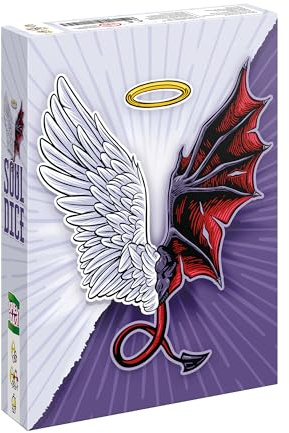 Spiel DAS!, Soul Dice, Würfelspiel für 1 oder 2 Personen, Strategisches Duell zwischen Engel und Teufel, Ideales Spiel für Zwei, jedoch auch Solo spielbar, ab 8 Jahren