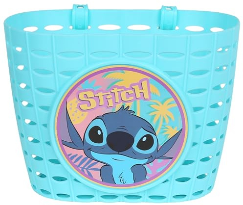 DISNEY Stitch Children's handlebar basket, girls' bicycle basket 20x15x16 cm