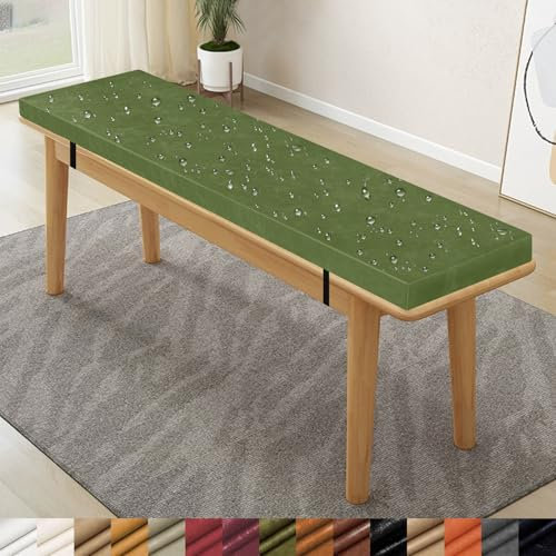 Lsjoaw Bankauflage Sitzbank 110X45X3CM öLwachsleder Auflage Sitzkissen Bank Sitzauflage Outdoor Bankkissen Sitzauflagen Polsterauflage Wasserdicht Sitzbankauflagen Color#17 Hellgrün