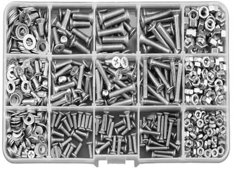 700-teiliges M3-M4-M5-Kreuzschlitz-Senkkopf-Maschinenschraube, Edelstahlschrauben, Haushaltsmuttern, flache Unterlegscheiben, Schraubenkombinationssatz