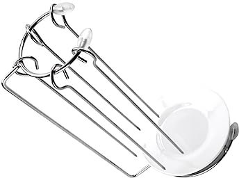 ibasenice Perchero Colgante De Acero Inoxidable Para Barbacoa, Soporte Para Alimentos Asados, 5 Pinchos Incluidos, Adecuado Para Camping y Parrillas Al Aire Libre
