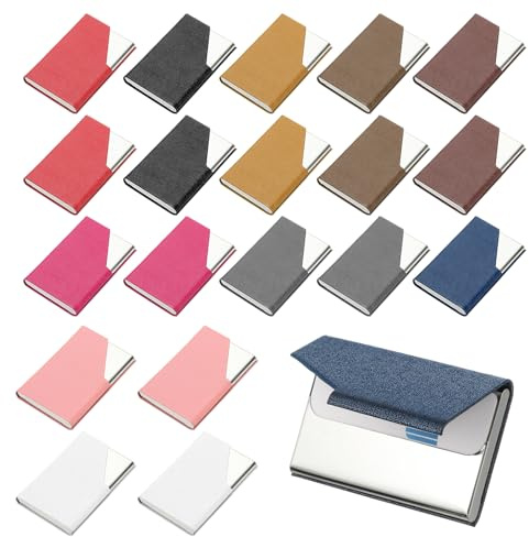 PATIKIL 20 Unidades Portatarjetas De Cuero PU Estuche Multicolor