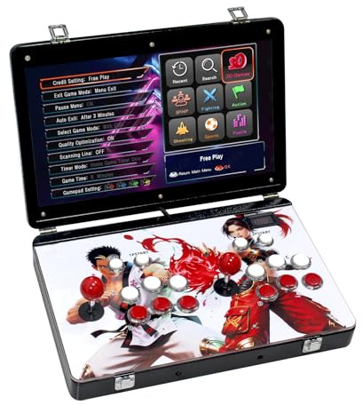 UYXOERA Consola de Juegos de Arcade 3D Portátil 30000 en 1 Caja de Metal, Cuaderno Plegable con Pantalla de 19 Pulgadas Consola de Juegos Electrónica Retro, con Funciones de Búsqueda/Ocultar/Pausar