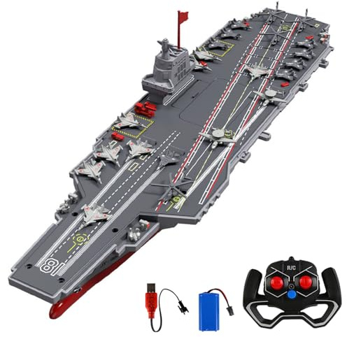 TOUCAN RC HOBBY Barco de alta velocidad RC de 2,4 GHz, barco de guerra teledirigido S19, juguete de agua eléctrico, batería RTR, doble motor, carga USB, exterior