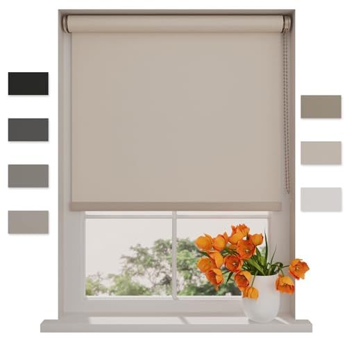 DTCH® Tenda a rullo oscurante senza forare, sabbia, 160 x 190 cm