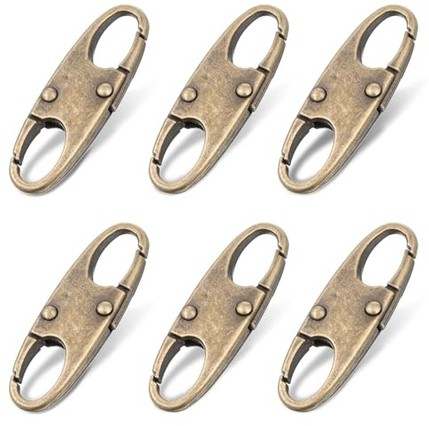 DIVINA VITAE Zipper Clips Anti Theft Deterrent, 6PCS S Carabiner Small Zipper Pull Locks Mini Snap S Hooks for Backpacks Camping Fishing Traveling Outdoor Sports