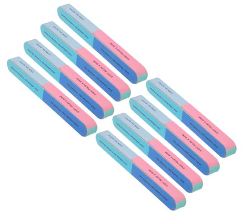 iplusmile 8 Limas de Uñas Profesionales Esponja Herramienta de 6 Lados y 7 Pasos para Uñas Naturales en Uso Profesional
