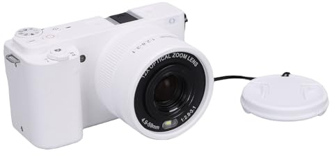 Annadue Cámara Digital 4K para Fotografía, Cámara sin Espejo con Zoom de 64MP 20X y Pantalla Abatible de 3 Pulgadas, Antivibración, Batería de 1600mAh, para Vlogging de Viajes (White)