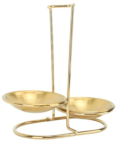 KIMISS Repose-cuillère Vertical et Support de Louche pour Ustensiles de Cuisine, Support en Acier Inoxydable avec Conception Facile d'accès pour Ustensiles de Cuisine et Marmite (Doré avec 2