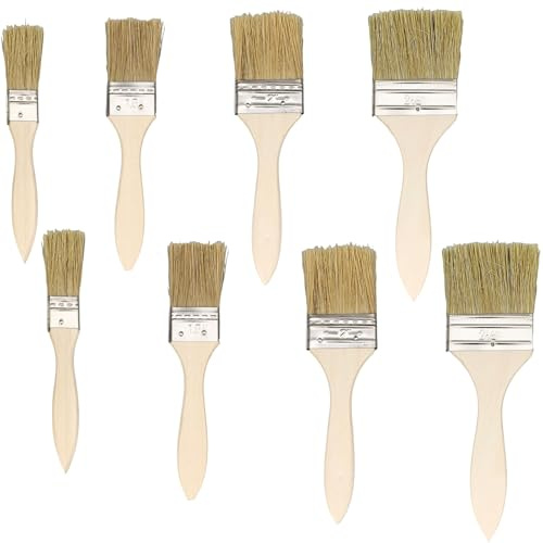 8 Stück Backpinsel Naturborsten, Pinsel Backen Für Grillen Und Backen, Ideal Zum Auftragen, Vielseitige Küchenpinsel Mit Langlebiger Qualität