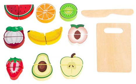 Genérico Coupe de Fruits et légumes : Jouet de Cuisine en Bois pour, Fournitures pour la Maison de Jeux pour Petits bébés, Jeu d'aliments pour Apprendre, Cuisine Simul