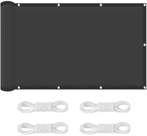 Vela Ombreggiante 195 x 225 cm Impermeabile, Protezione UV Al 98%, Antistrappo, Protezione Solare, Leggera e Resistente, Tenda a Vela Parasole per Giardino, Pergola, Grigio Scuro