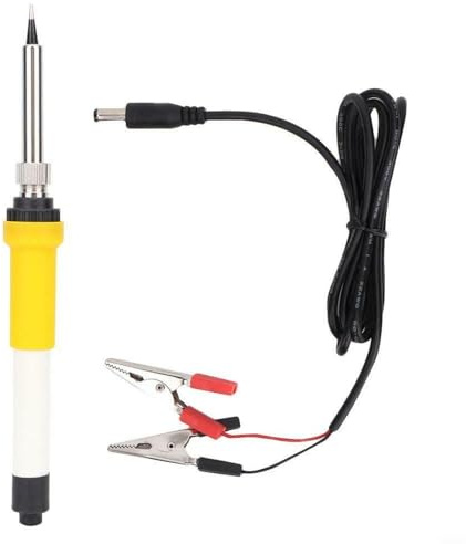 GANCEI 1 soldador eléctrico, CC 12 V 40 W, núcleo de calefacción de cerámica, mango de silicona, para reparación de automóviles y cableado al aire libre