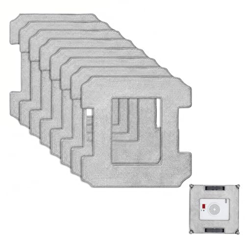 Juego de 8 paños de limpieza específicos para robots limpiacristales, con almohadillas de fibra de alta densidad y gran capacidad de absorción, compatibles con los modelos Ecovacs W1/W2