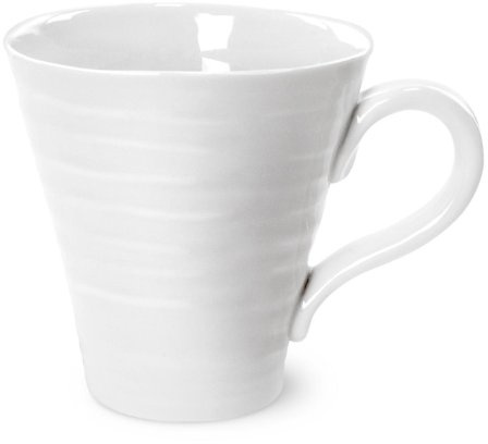 Portmeirion Sophie Conran vit porslinsmugg set med 4, 350 ml, 4 st (paket med 1), samtida, återanvändbar, inflyttning, födelsedag, mikrovågsugn säker, diskmaskinssäker