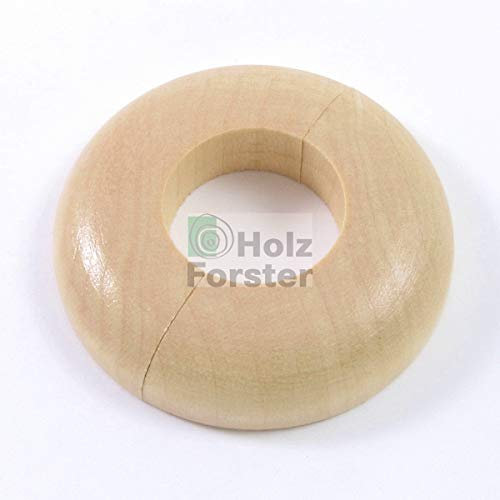 PARKETTFREUND Massivholz Heizungsrohrrosetten, Ahorn, 22mm