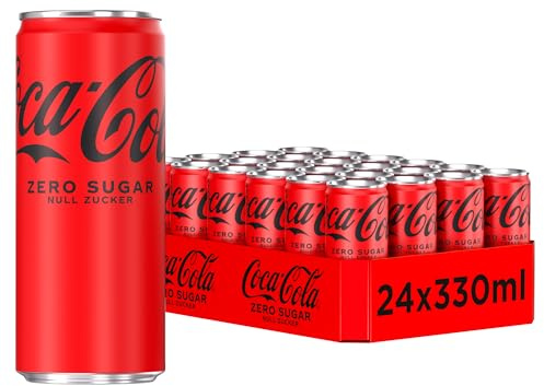 Coca-Cola Zero Sugar, Softdrink ohne Zucker, Einweg Dosen, 24 x 330 ml | prickelndes Erfrischungsgetränk mit originalem Coke-Geschmack - ohne Zucker und ohne Kalorien - koffeinfreier Softdrink