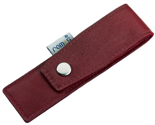 REMOS Nageletui leer aus echtem Leder zum Bestücken mit 3 Instrumenten - rot