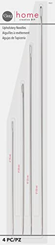Dritz Home 9021 Long Straight Upholstery Hand Needles, Size 6, 8, 10 & 12-Inch (4-Piece), Silver