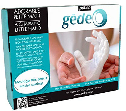 Pébéo - Cofanetto Calco della Mano Gédéo - Kit modellazione 3D - Alginato per Lo Stampo e Gesso per Il Calco della Mano - Kit Calco Mano in Gesso