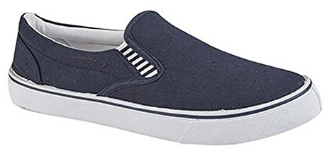 DEK Canvas Slip On Mens Shoes Navy Blue (8 UK)