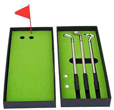 Dilwe Pen Set, Mini Desktop Golfball Stift Set, Einschließlich Mini Kugelschreiber und Flag Schreibwaren Dekorationen für Golfer Fans