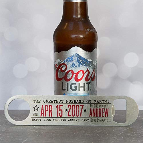 NOT JUST A PRINT Beer Bottle Opener - Personalised Double Sided Bar Blade Perfect Birthday, Father's Day, Christmas Stocking Filler, Secret Santa or Gift for Him or Her (Greatest Husband)